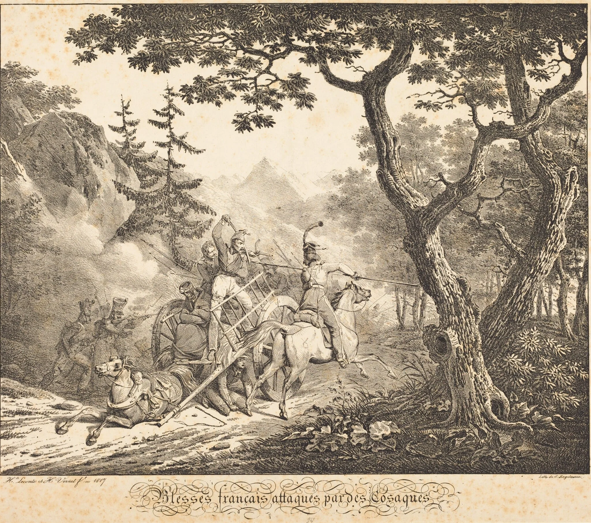 Wounded French Attacked by a Cosack, detail