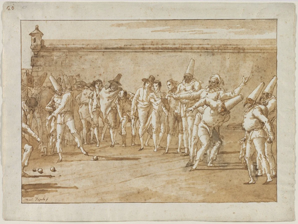 The Game of Bowls, detail