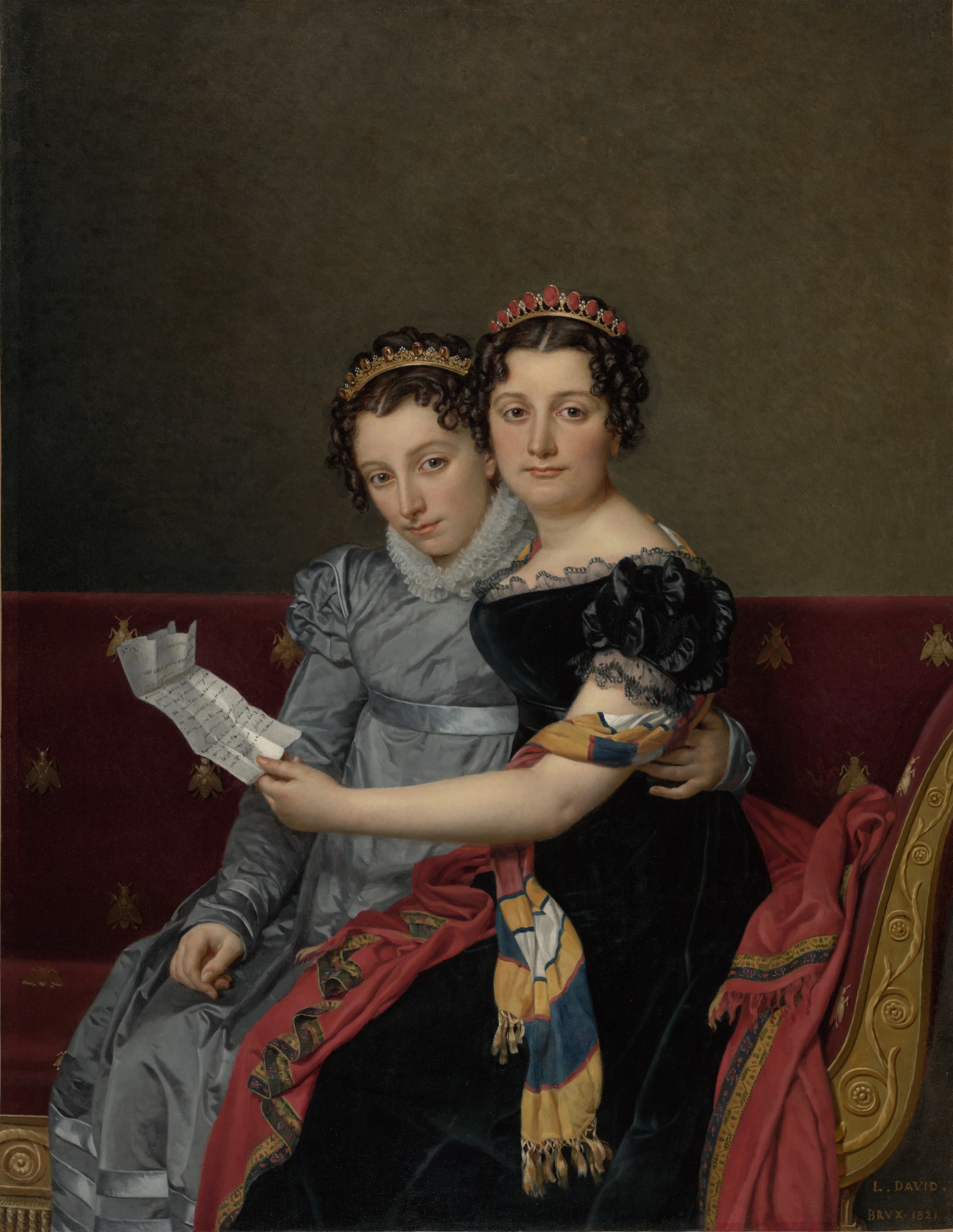 Portrait of the Sisters Zénaïde and Charlotte Bonaparte, detail