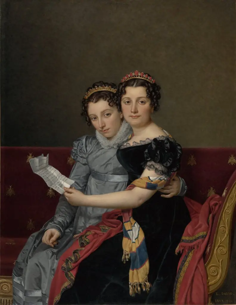 Portrait of the Sisters Zénaïde and Charlotte Bonaparte, by Jacques-Louis David, oil, 1821