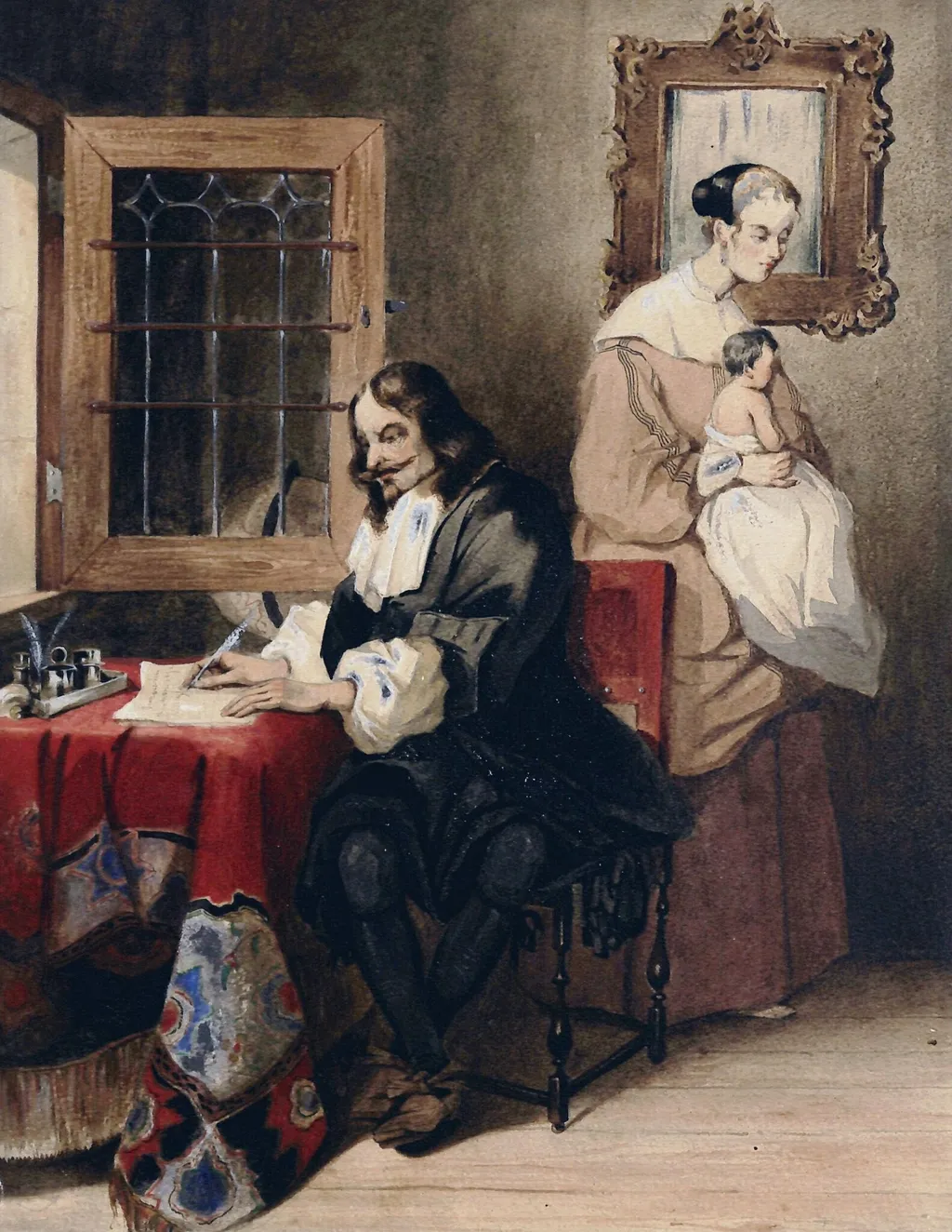 Domestic scene, by Richard Parkes Bonington, watercolor