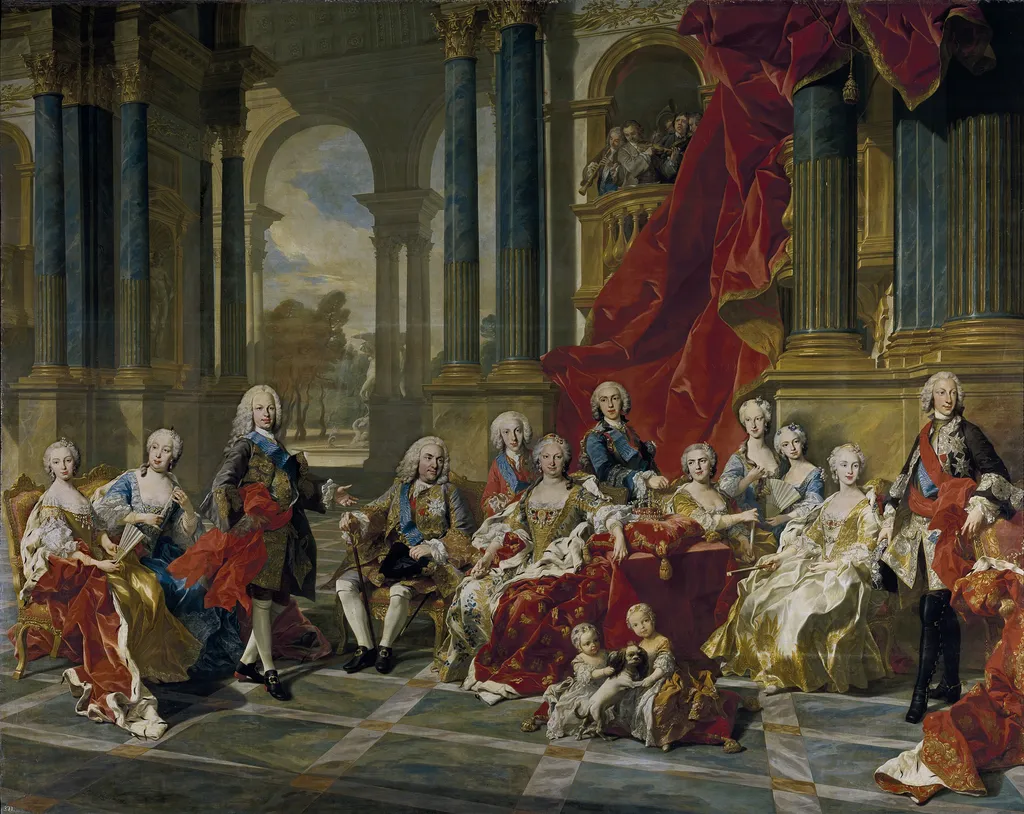 The Family of Philip V, by Louis-Michel van Loo, oil, 1743