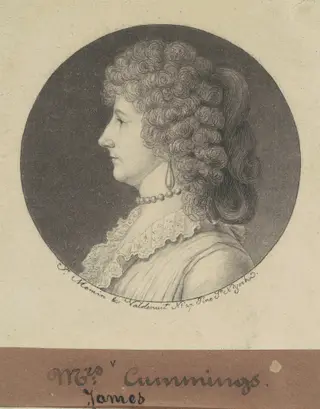 Phoebe Harisson Cuming, by Charles B. J. Févret de Saint-Mémin, ink, 1797