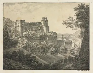 Six Views of Heidelberg Castle: Towards Northeast, by Ernst Fries, 1820