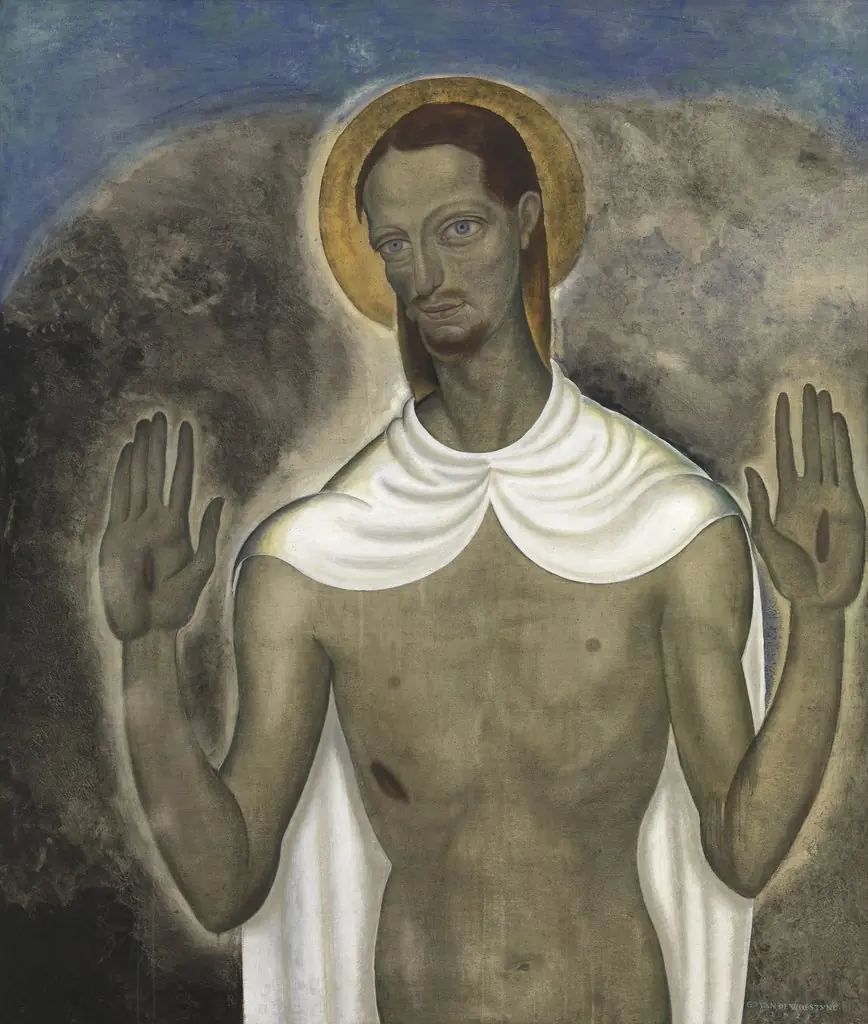 Christ Showing His Wounds, by Gustave Van de Woestijne, oil, 1921