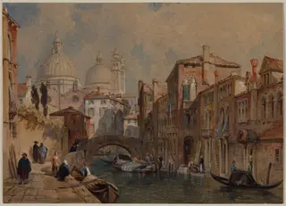 View of Venice: The Dome of Santa Maria della Salute Seen from the Rear of the Da Mula Palace, looking Eastward, by Frank Dillon, 1853