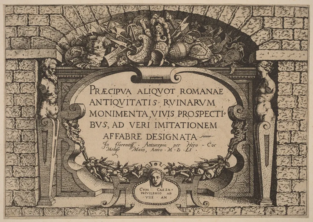 Title Page, by Hieronymus Cock, ink, 1551