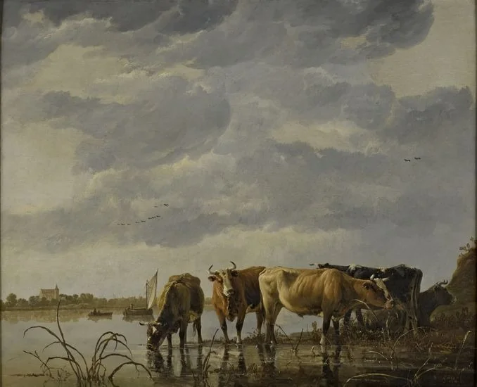 Cattle Watering by an Estuary, detail