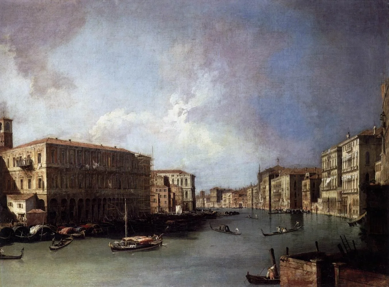 Grand Canal: Looking North from Near the Rialto Bridge, detail