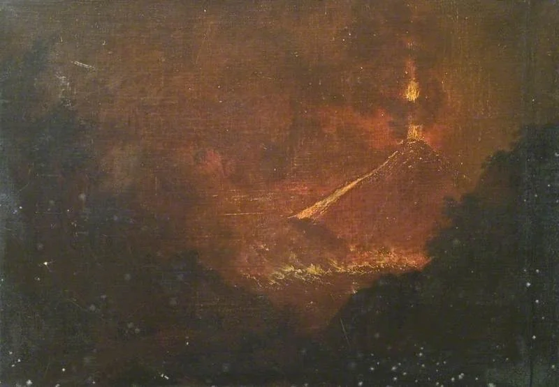 Vesuvius in Eruption, Italy, detail
