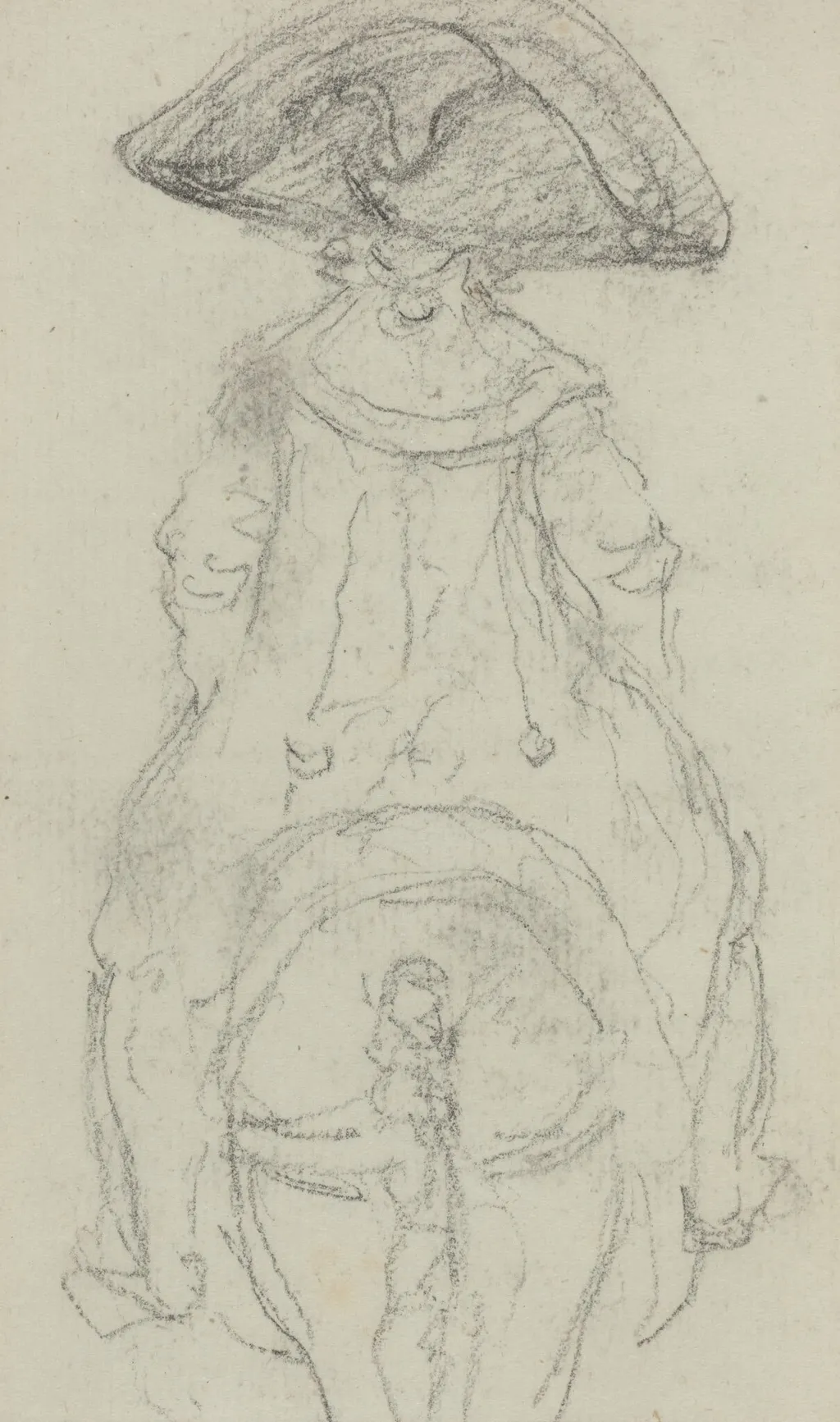 A Horseman Wearing a Grande Cockade [verso], by Vivant Denon, graphite, 1790