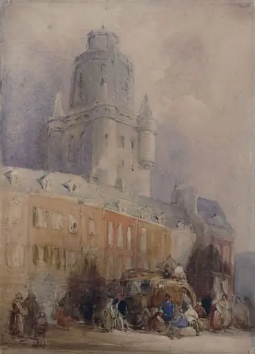Scene in a continental town, by Thomas Shotter Boys, watercolor, 1850