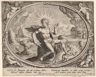 Ignis (Fire), by Adriaen Collaert, ink, 1587