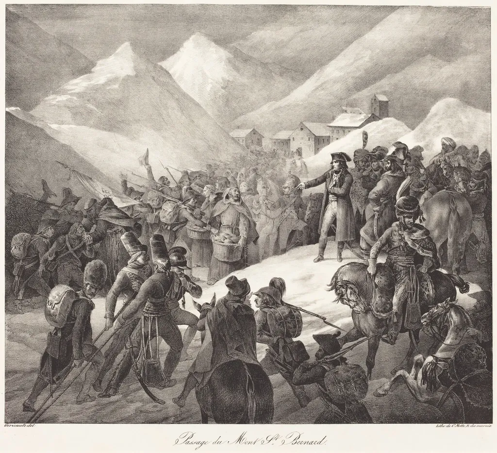 Passage du Mont St. Bernard (Napoleon's Army Crossing the St. Bernard Pass), by Théodore Géricault, ink, 1822