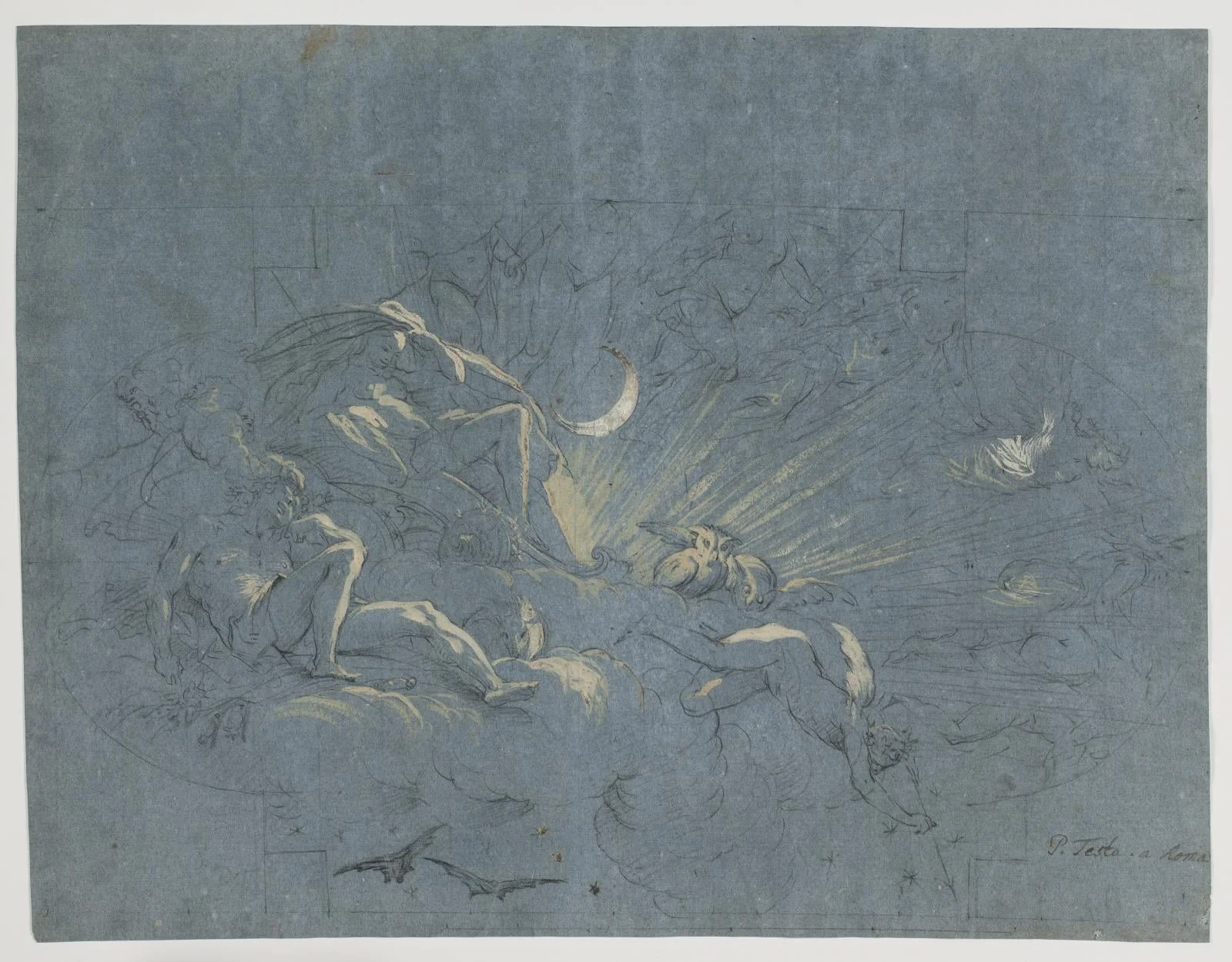 Selene and Endymion, design for a ceiling painting, detail