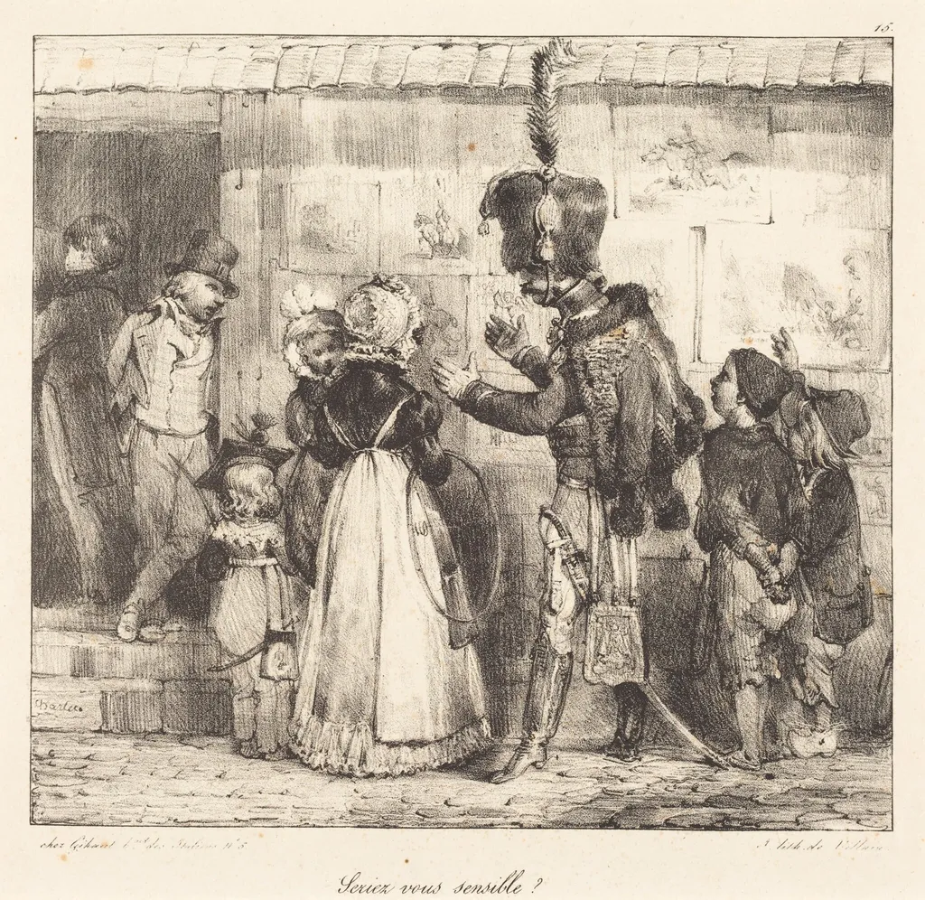 Seriez vous sensible?, by Nicolas Toussaint Charlet, ink, 1823