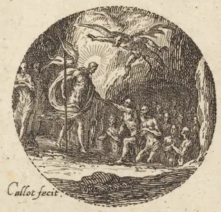 Christ in Limbo, by Jacques Callot, ink, 1631