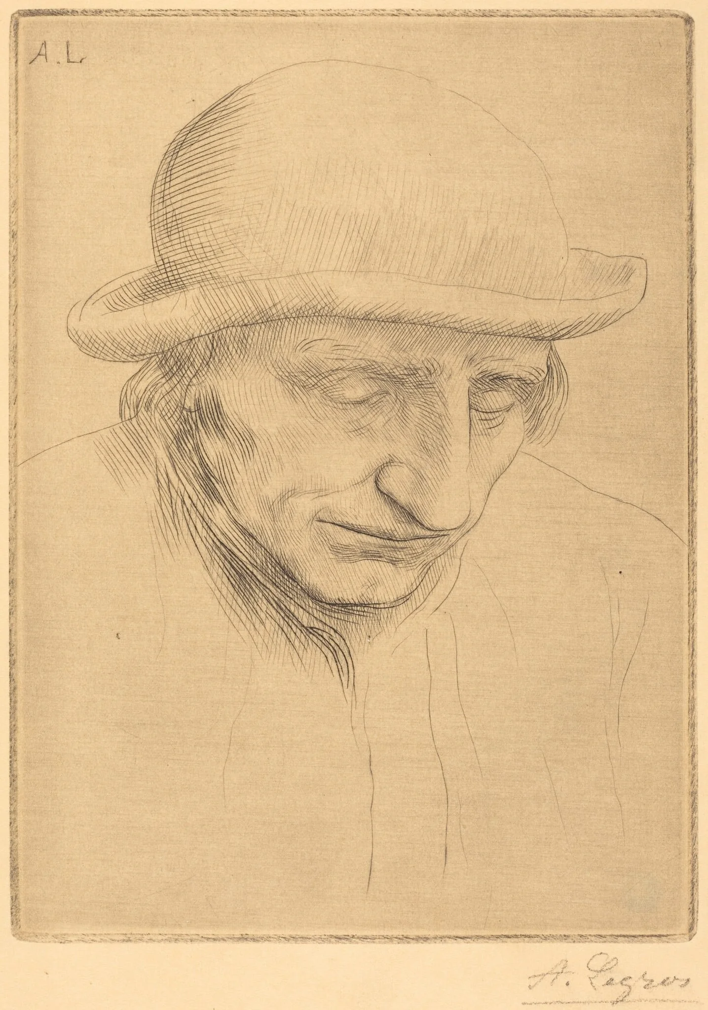 Peasant in a Round Hat (Paysan avec chapeau rond), detail