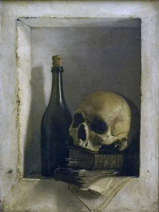 Allegory with Skull, by Antoine Wiertz, oil, 1824
