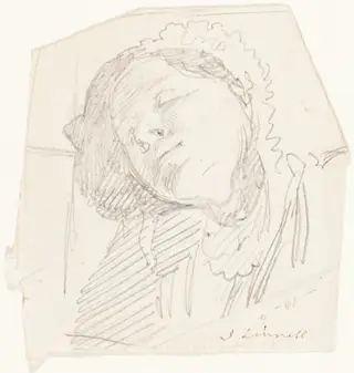 A Woman Resting, by John Linnell, graphite, 1837