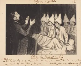 Le Dortoir d'un pensionnat bien tenu, by Honoré Daumier, ink, 1846