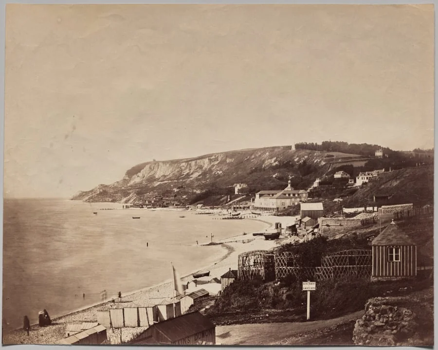 View of Ste-Adrese Beach with the Dumont Baths, detail