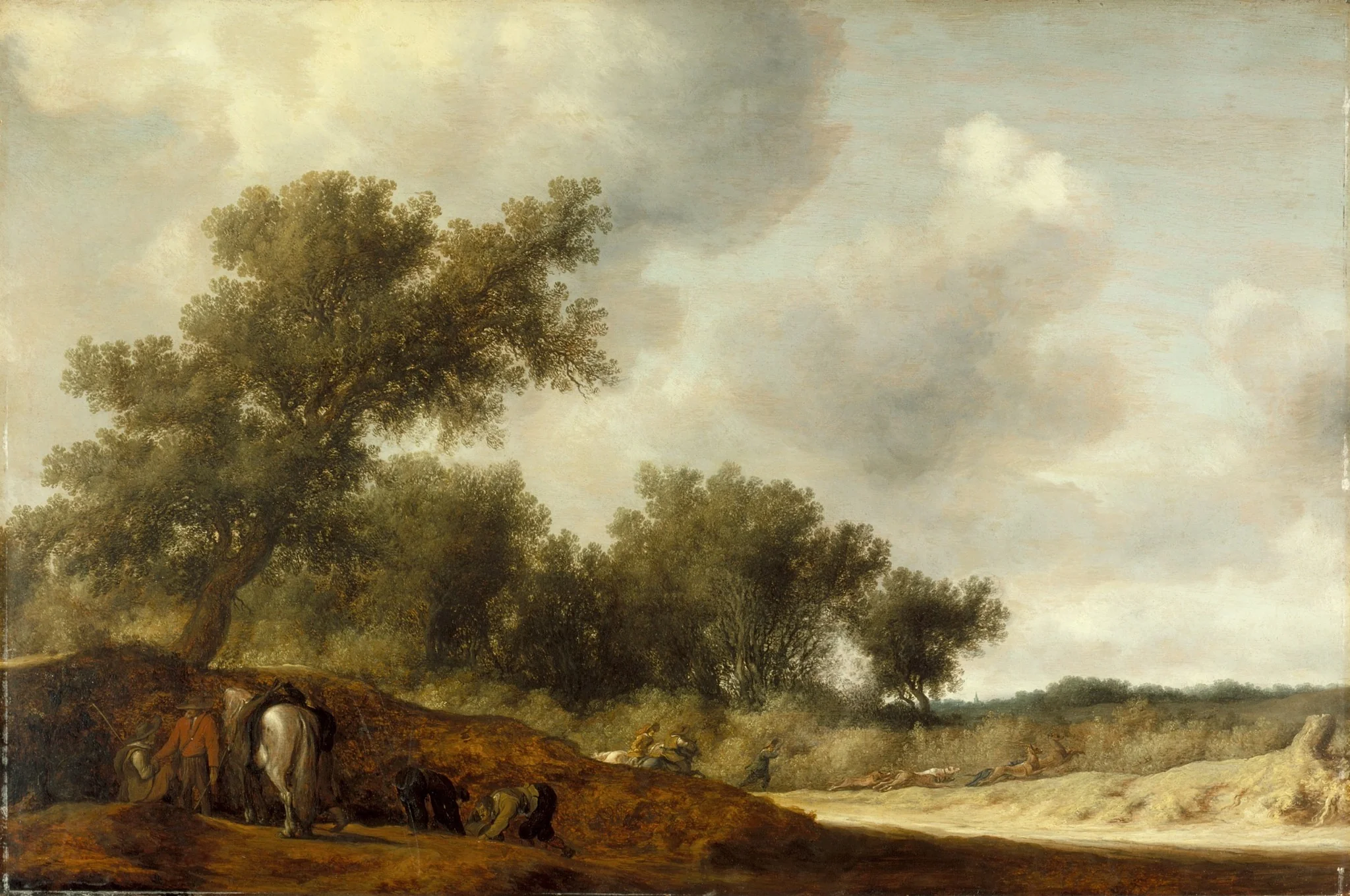 Landscape with Deer Hunters, detail