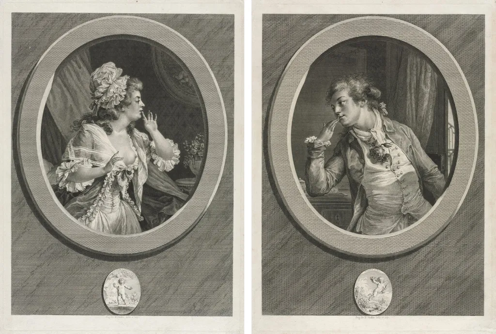 At Least Be Discreet and You May Count on Me (pair), by Augustin de Saint-Aubin, 1789