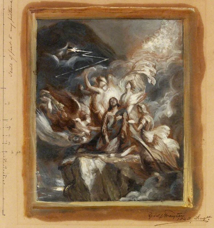 Our Saviour after the Temptation (sketch), detail