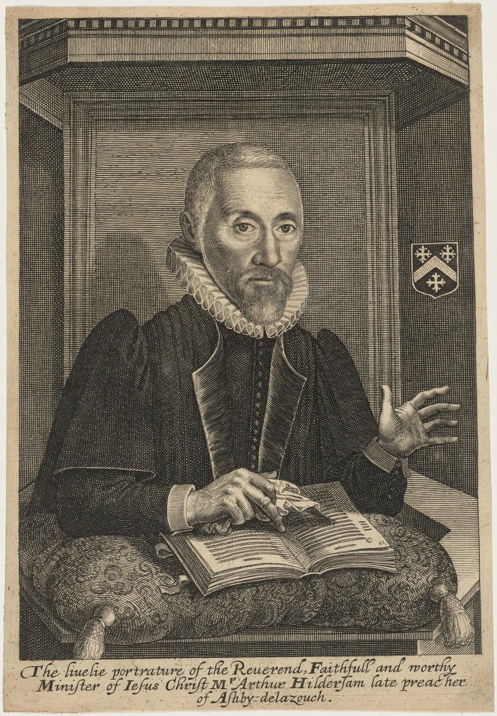 Rev. Arthur Hildersam, by John Payne, ink, 1627