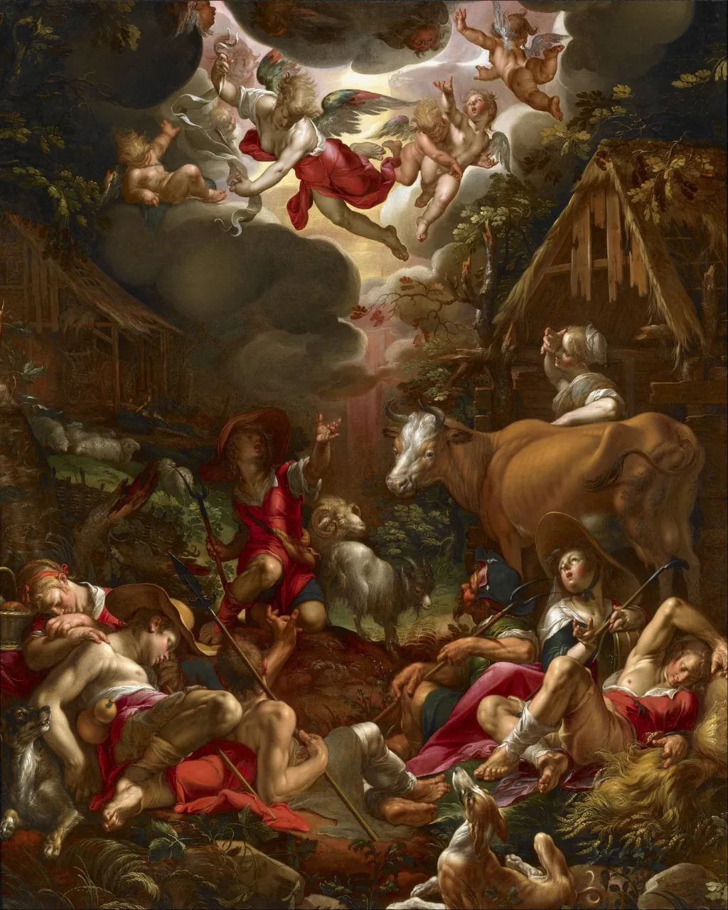 The Annunciation to the Shepherds, by Joachim Wtewael, oil, 1606