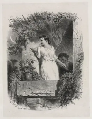 On the Balcony, by Célestin Nanteuil, 1842