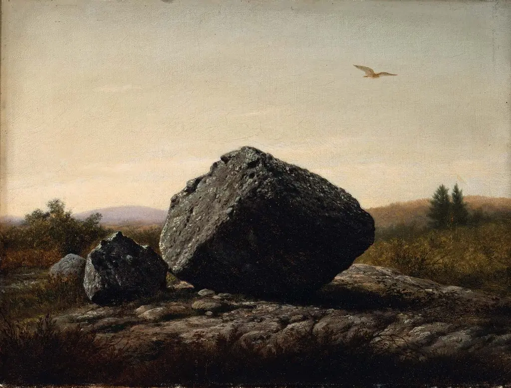 Wandering Boulder, by Thomas Hewes Hinckley, oil, 1875