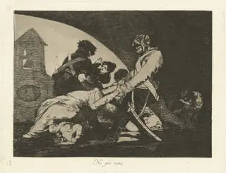 Ni por esas (Neither Do These), by Francisco de Goya, ink