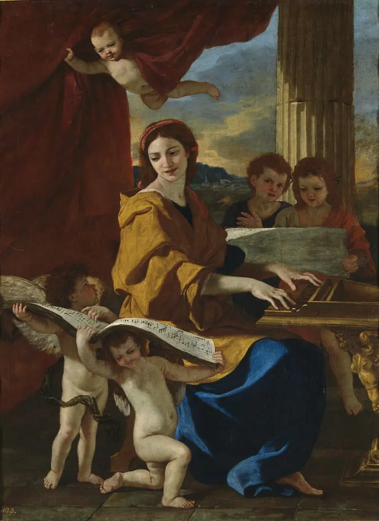 Saint Cecilia, by Nicolas Poussin, oil, 1635