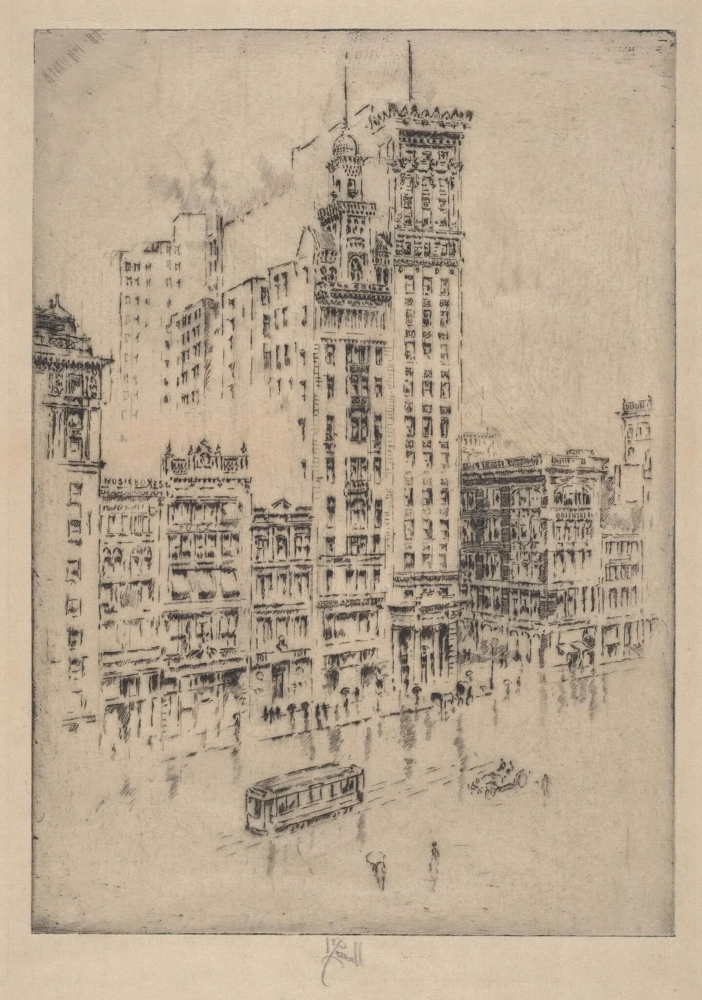 Union Square, Rainy Day, detail