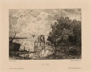 Le Gué (The Ford), by Maxime Lalanne, ink, 1873