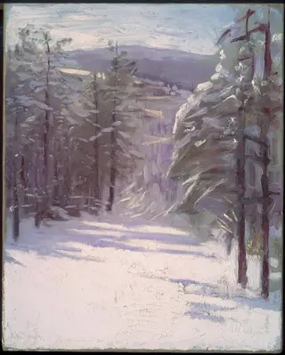 Winter Scene, by Abbott Handerson Thayer, oil, 1895