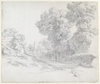 Oaks along the Appian Way near Albano, by Jean-Paul Flandrin, graphite, 1834