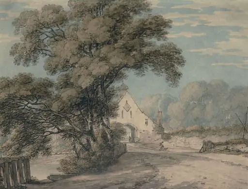 The Gateway at Beaulieu Abbey, Hants, by Thomas Hearne, watercolor, 1750