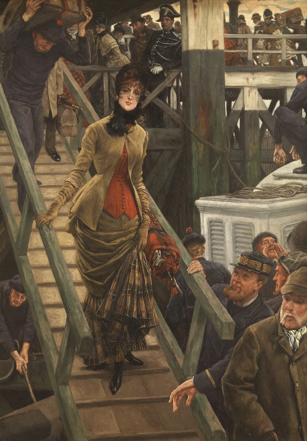 Embarkation at Calais, by James Tissot, oil, 1892