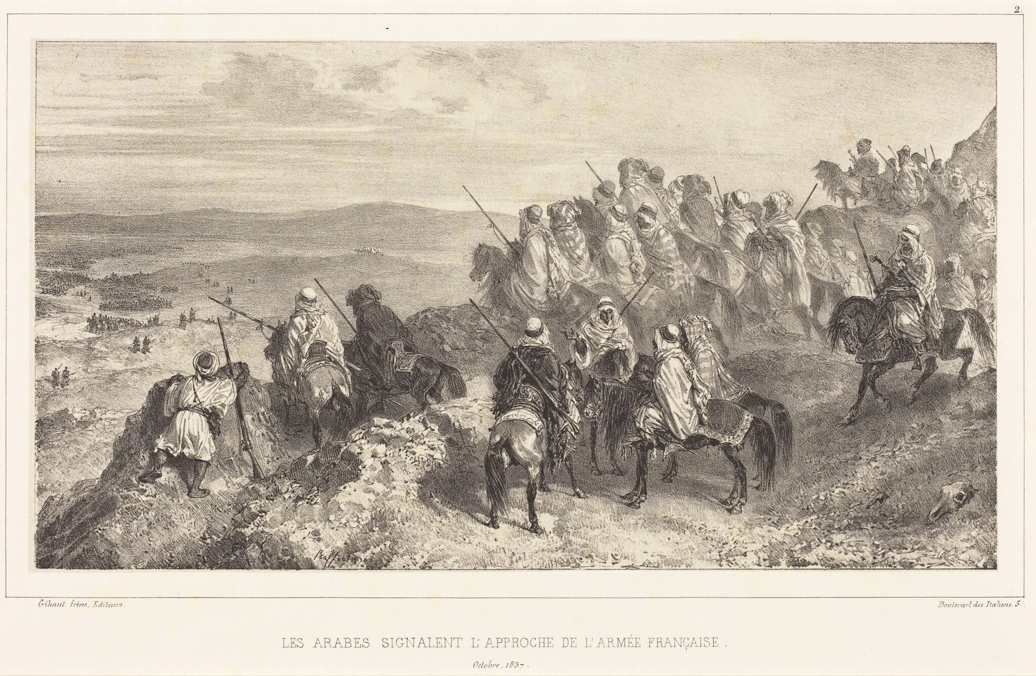 Les Arabes signalent l'approche de l'armée française, detail