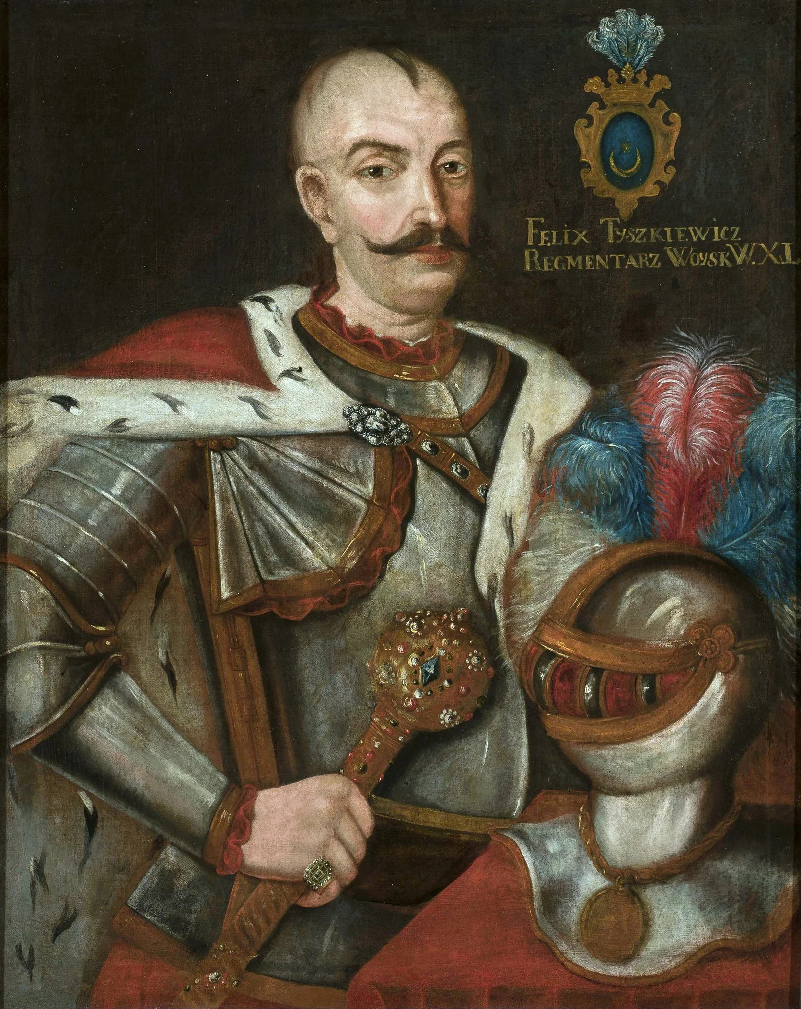 Portrait of Felix Tyszkiewicz (?–1649), Leliwa coat of arms, regimentarius (deputy hetman) of the Grand Duchy of Lithuania, detail