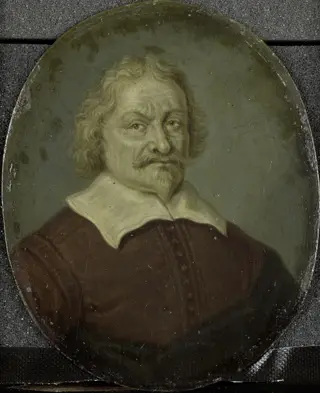 Portrait of David Lingelbach I, Founder of the  Nieuwe Doolhof (New Labyringh), Amsterdam, by Arnoud van Halen, oil, 1716