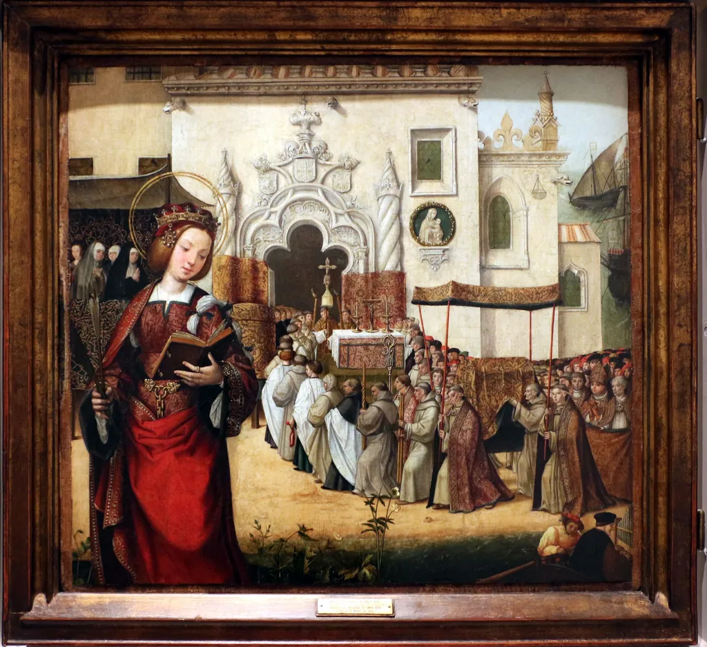 Chegada das Relíquias de Santa Auta à Igreja da Madre de Deus, by Gregório Lopes, oil, 1520