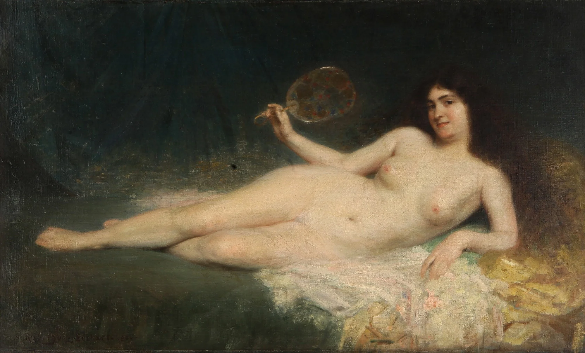 Woman with fan, detail