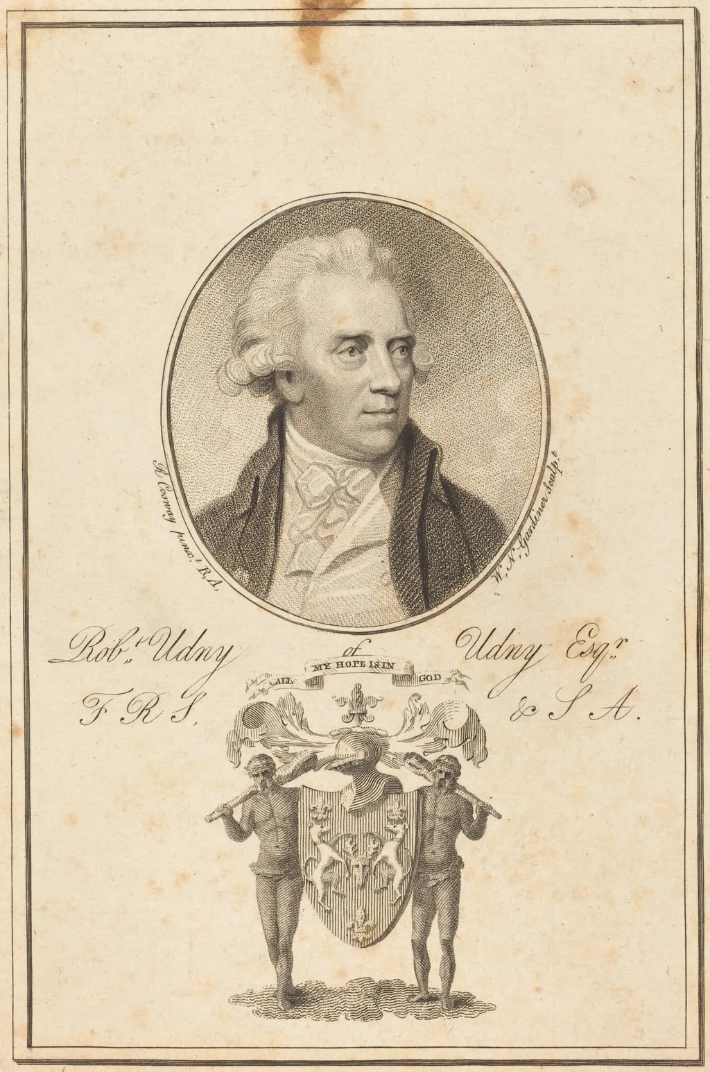 Robert Undy, by William Nelson Gardiner, ink, 1790