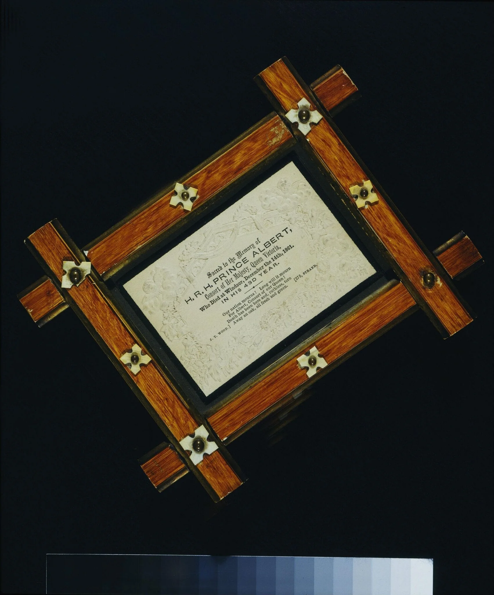 Memorial card for Albert, detail
