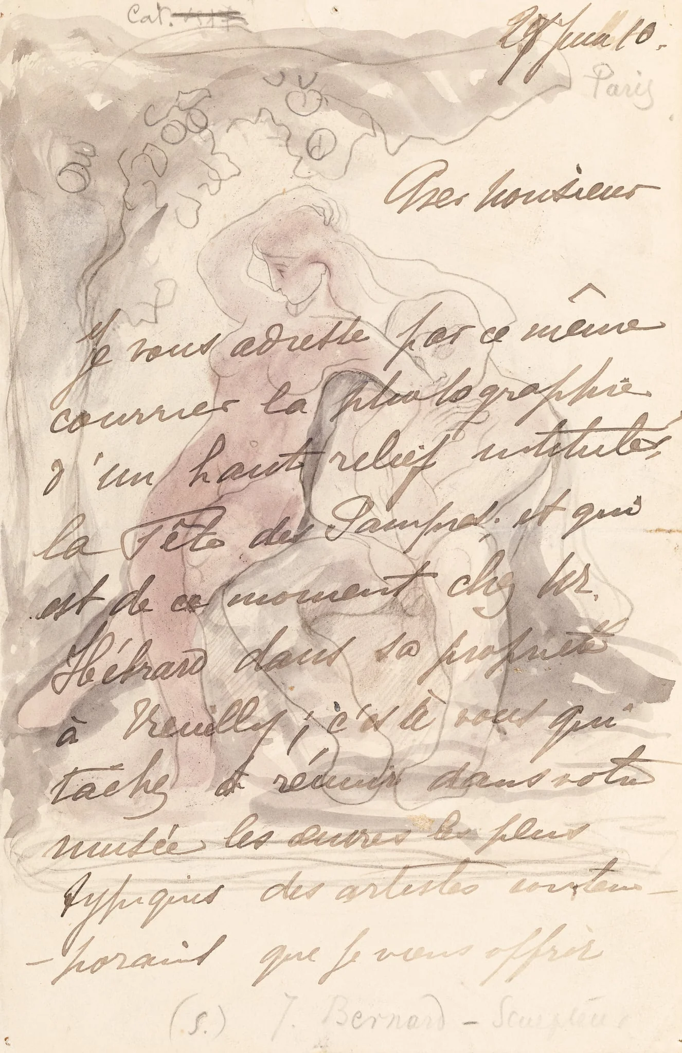 Autograf cu desen, detail