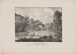 Nieder-Oesterreich, Ruinen des Schlosses Hinterhaus (Lower Austria, Ruins of Hinterhaus Castle), by Jakob Alt, ink, 1823